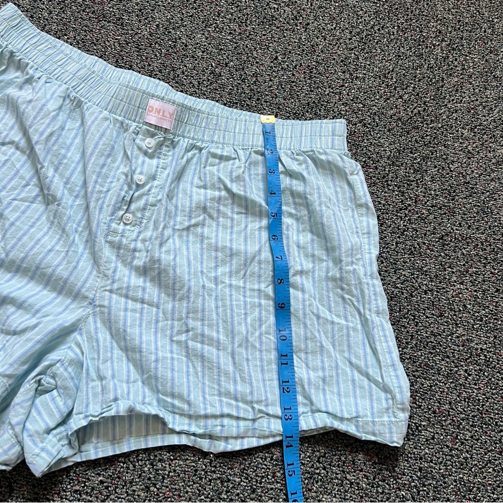 OLD NAVY Patel Blue & Green Stripes Relaxed Fit 100% Cotton Bloomer Boxer Shorts - Picture 9 of 16